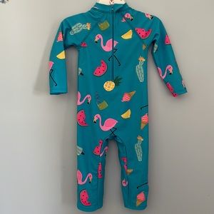 2/$25 Full Length Rash Guard UPF 50+ Flamingo Size 6-12 months
